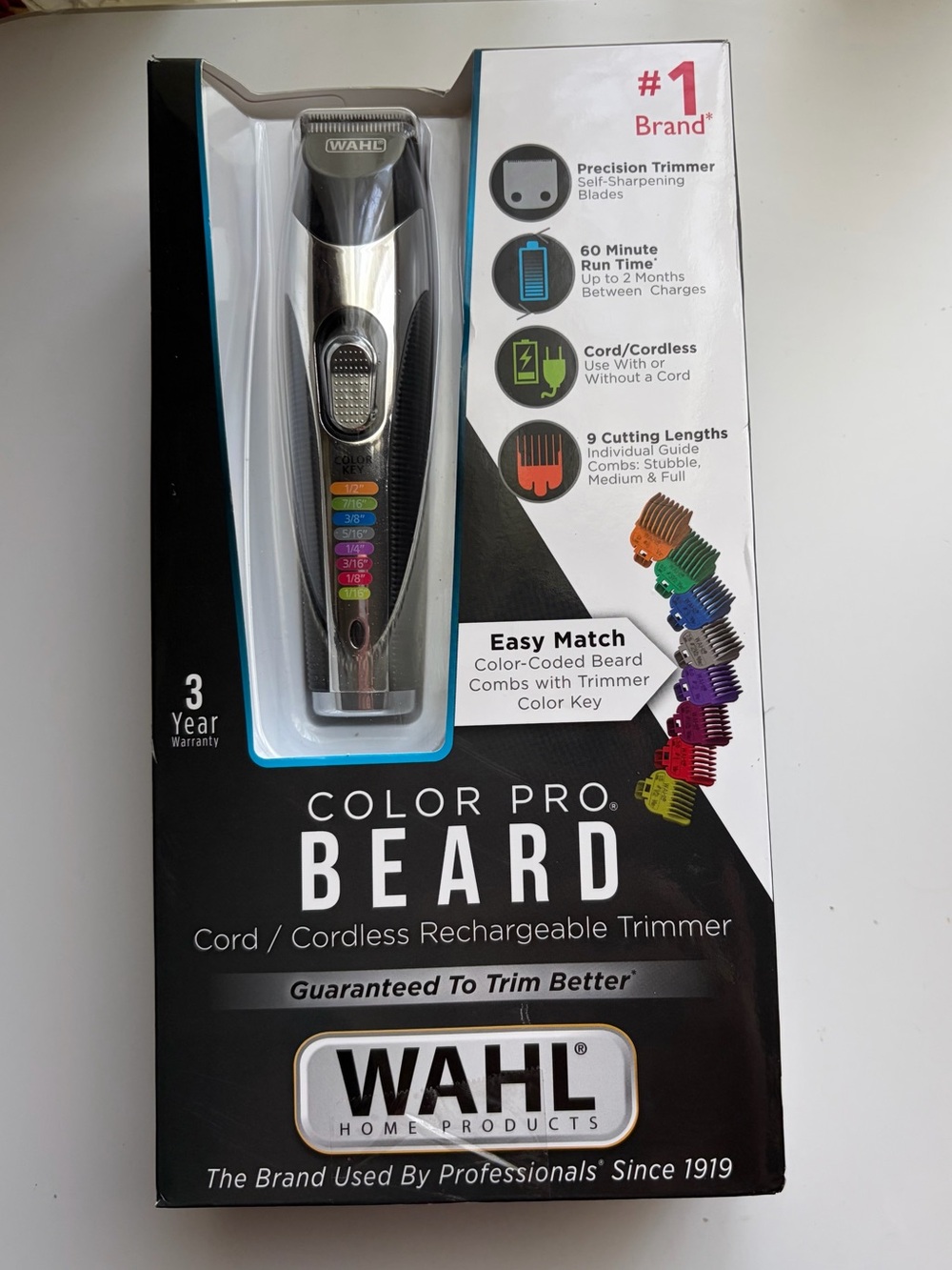 Wahl Color Pro Beard Trimmer with Multicolor Guide Combs